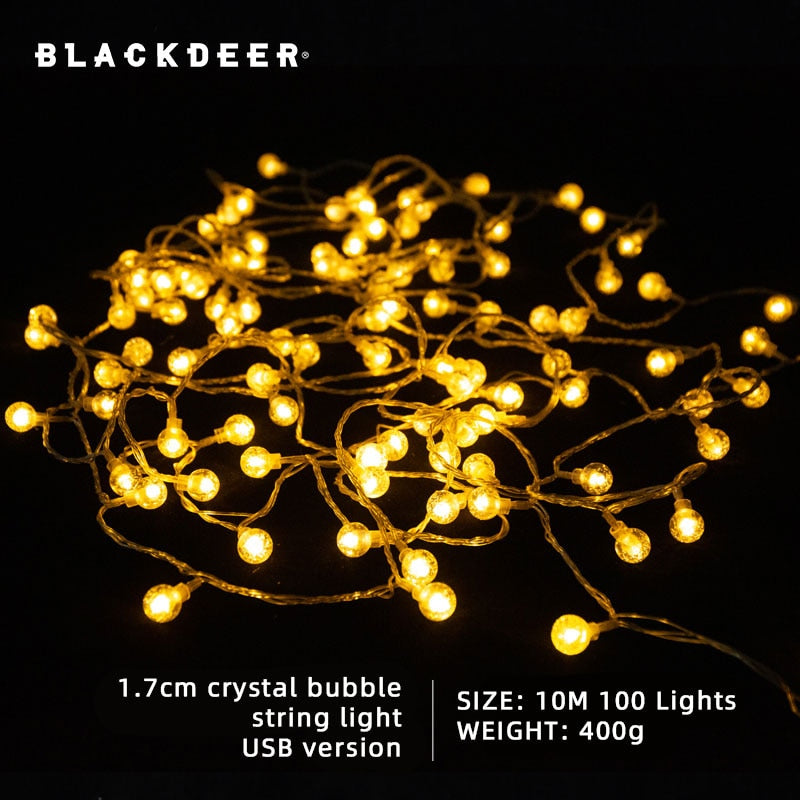 BLACKDEER Solar String Light, BLAcKd€E R 1.7cm crystal bubble