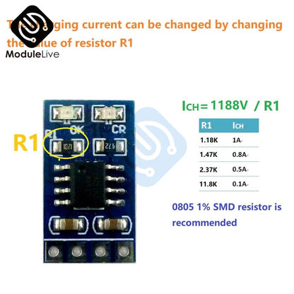 Controlador solar MPPT 1A 5V para baterias de íon de lítio 3,7V 4,2V e polímero de lítio para painel solar 6V 9V 12V 18V 24V 36V 48V