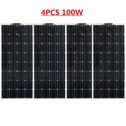 Solar Panel 12V 100W 200W 300W 400W PET Layer Flexible Solar Panel Monocrystalline Solar Cell For Battery Charge 1000W Home Kits