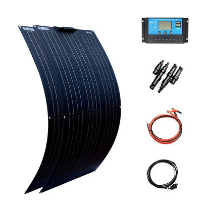 100w 200w 300w 400w Flexible Solar Panel High Efficiency PWM Controller for RV/Boat/Car/Home 12V/24V Battery Charger