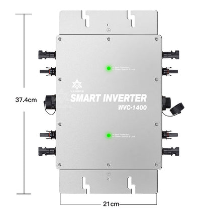 MPPT 1400W Solar Micro Inverter 30V 36V On Grid Tie Inversor Pure Sine Wave Converter With EU Plug 110V 220V AC For 60 72 Cells