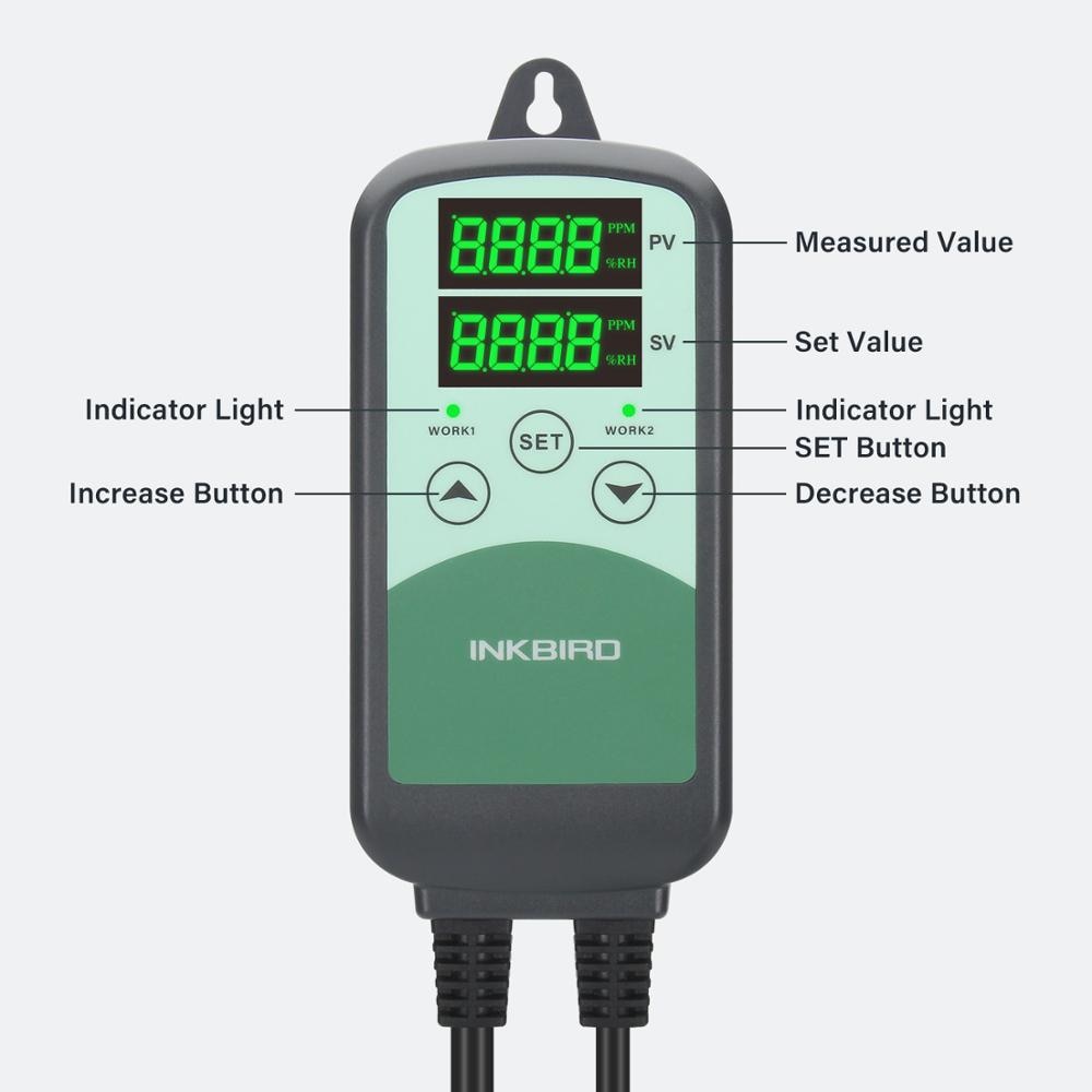 INKBIRD ICC-500T Regolatore CO2 digitale Regolatore CO2 programmabile e monitor per la ventilazione delle industrie agricole zootecniche