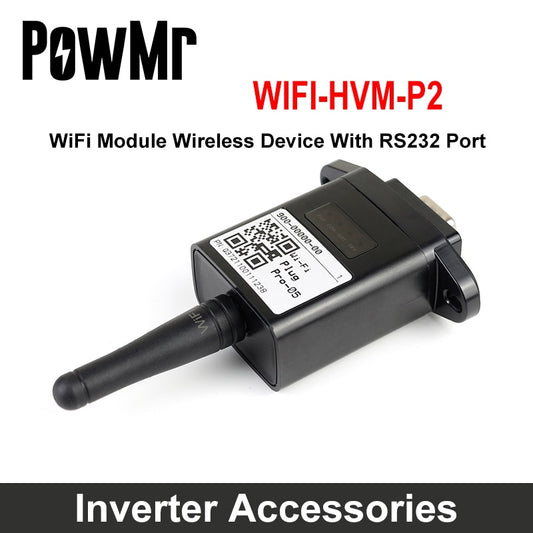 PowMr WLAN-Modul, kabelloses Gerät mit RS232-Fernüberwachungslösung für netzunabhängigen Wechselrichter, Hybrid-Solar-Wechselrichter, WLAN-Anschluss