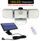 Solarleuchten für den Außenbereich, 182/112 LED-Wandleuchte mit verstellbaren Köpfen, Sicherheits-LED-Flutlicht, IP65, wasserdicht, mit 3 Arbeitsmodi