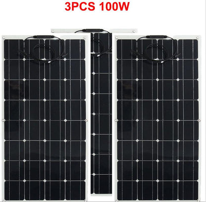 400W 300W 200W 100W Solar Panel PET Flexible Solar Panel Mono Solar Cell 12v Solar Battery Charge Waterproof For Home Roof Boat