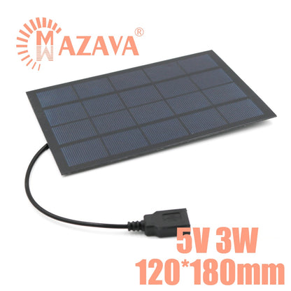 1Pcs Solar Cells 5V 2W 3W 4W 6W 7W Output USB Solar Battery PET Solar Panels Outdoor Portable Solar Charger Pane