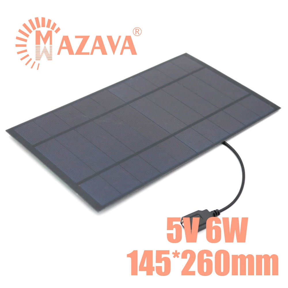 1Pcs Solar Cells 5V 2W 3W 4W 6W 7W Output USB Solar Battery PET Solar Panels Outdoor Portable Solar Charger Pane