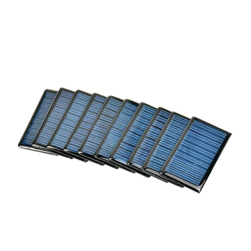 SUNYIMA 10PC 5.5V 50mA Panel solar policristalino 68 * 37MM Mini Sunpower Sistema solar DIY para batería Cargador de teléfono celular