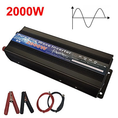 Pure Sine Wave Inverter 1000W 1600W 2000W DC 12V / 24V AC 110V 220V 50Hz 60Hz Power Inverter Home Car Converter Solar Energy