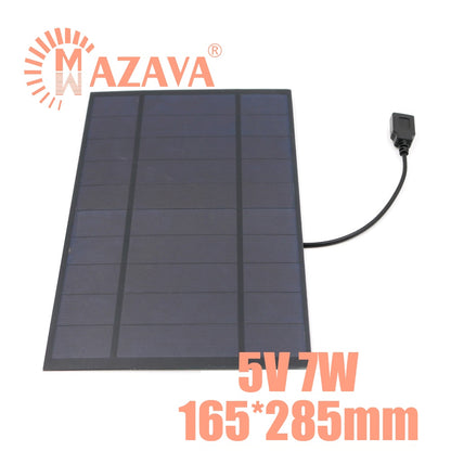 1Pcs Solar Cells 5V 2W 3W 4W 6W 7W Output USB Solar Battery PET Solar Panels Outdoor Portable Solar Charger Pane