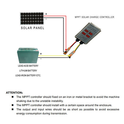 MPPT Step-down-Echtzeit-Tracking Solarbatterie-Aufladeregler LED-Anzeige 10 ~ 30 V Ausgangsspannung einstellbar Wasserdicht