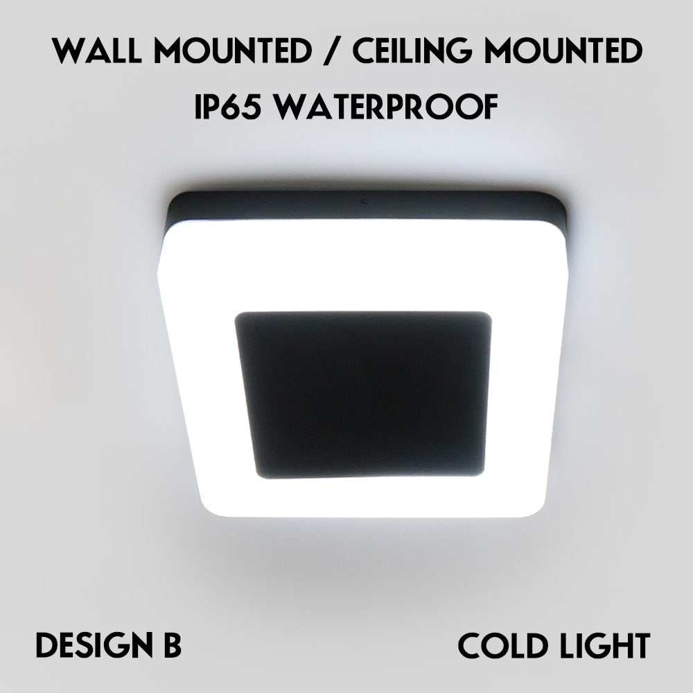 Lampada da parete per esterno in alluminio IP65 per portico a led Lampada da esterno per balcone Applique da parete / soffitto Lampada da parete per esterni con sensore di movimento