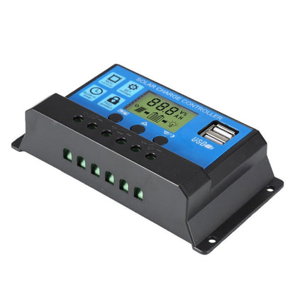 Solar PV Charge Controller 30A/20A/10A 12V 24V with LCD display and double USB PWM Solar PV Regulators Battery Chargers 30Amps