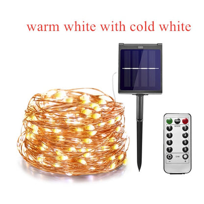 IR Dimmable 11m/21m/31m/51m  LED Outdoor Solar String Lights Solar Lamp for Fairy Holiday Christmas Party Garland Lighting Luz