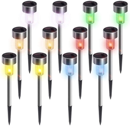 12Pack Solar Garden Light Outdoor Solar Powered Lamp Lanter Waterproof Landscape Lighting For Pathway Patio Yard Lawn Decoration