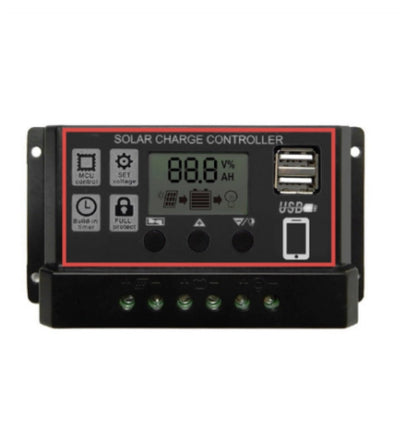 Solar PV Charge Controller 30A/20A/10A 12V 24V with LCD display and double USB PWM Solar PV Regulators Battery Chargers home use