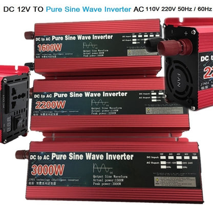 Pure Sine Wave Inverter 12V/24V To AC110V 220V 1000W 2000W 3000W Voltage Transformer Power Converter Solar Inverter LED Display