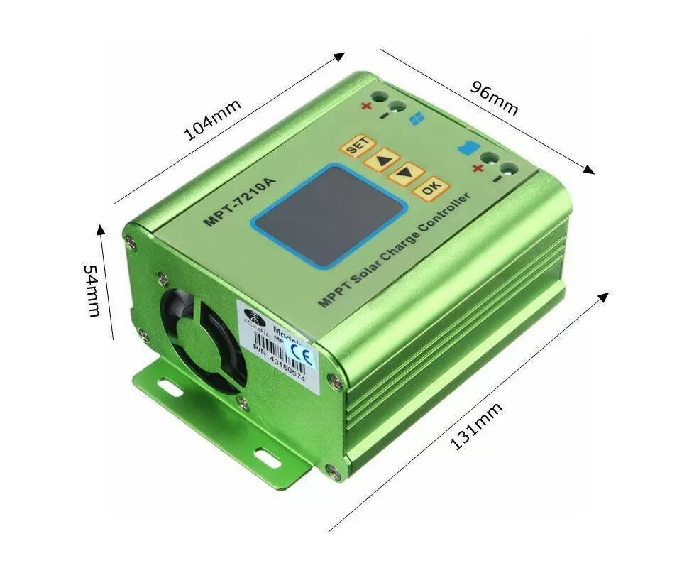 Regolatore di carica solare PowMr 10A MPPT - Adatto per sistemi solari con batteria al litio 24V 36V 48V 60V 72V