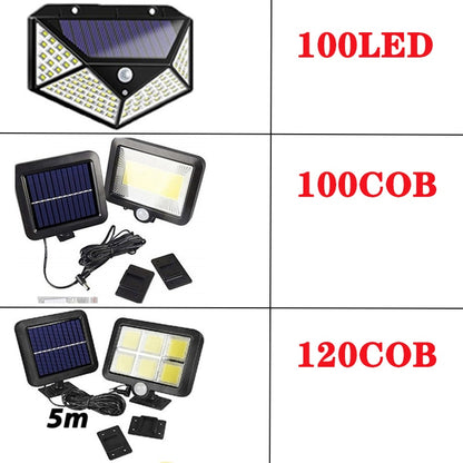 100/120COB Solar Split Wall Lamp 3 Mode Waterproof Motion Sensor Garden Street Lights Solar Lamp For Garden Security Wall Light