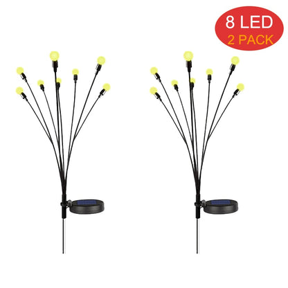 8Pack Solar Firefly Lights 10LED Solar Garden Lights Outdoor Waterproof Swaying Solar Garden Decorative Lights