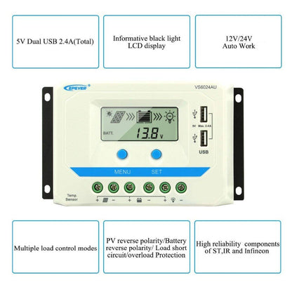 SV Dual USB 2.4A(Total) Informative black