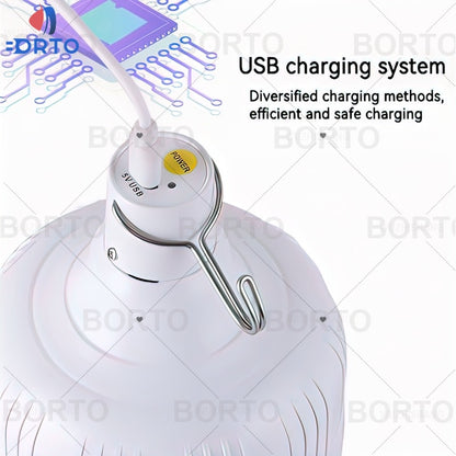 Luzes de emergência LED recarregáveis ​​USB Casa Lanternas portáteis ao ar livre 100 W Lâmpada de emergência Lâmpada de bateria Lanterna para churrasco Luz de acampamento