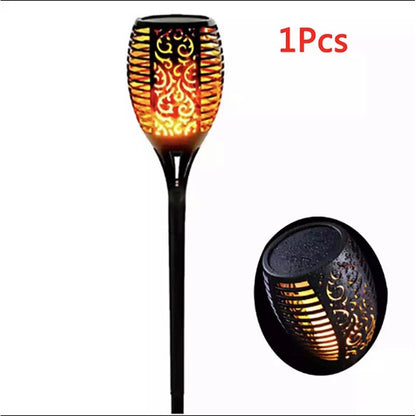 1/2/4/6/8/10/12Pcs Solar Flame Torch Light Flickering Light Waterproof Garden Decoration Outdoor Lawn Path Yard Patio Floor Lamp