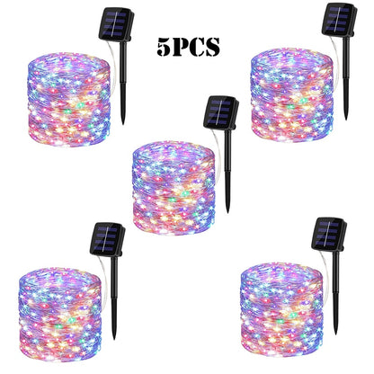 7m/12m/22m/32m LED Solar Light Outdoor Garden Fairy String Light Led Twinkle Waterproof Lamp for Christmas Patio Tree Party