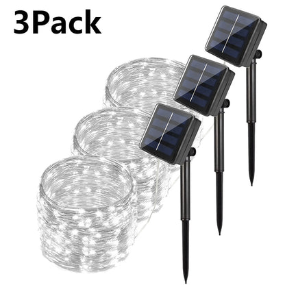 4 Pack Led Solar Fairy Light Outdoor 22/32M Festoon Led Waterproof Garland String Lights Christmas Party Garden Solar Lamp Decor