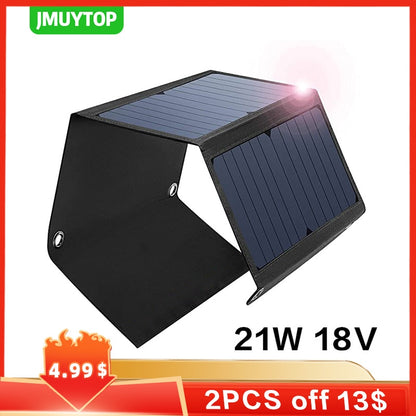 Solar Panel 12v 28W 21W Solar Charger DC 18V 2USB power bank For home apartment Greenhouse cell phone camera battery garden work