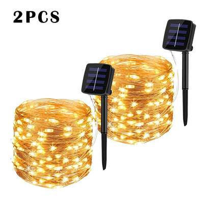 7m/12m/22m/32m LED Solar Light Outdoor Garden Fairy String Light Led Twinkle Waterproof Lamp for Christmas Patio Tree Party