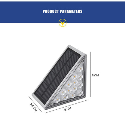 Lente de luz de escada solar antifurto LED para ambientes externos Super brilhante IP67 à prova d'água Lâmpada de passo Decoração Iluminação Atmosfera Festa