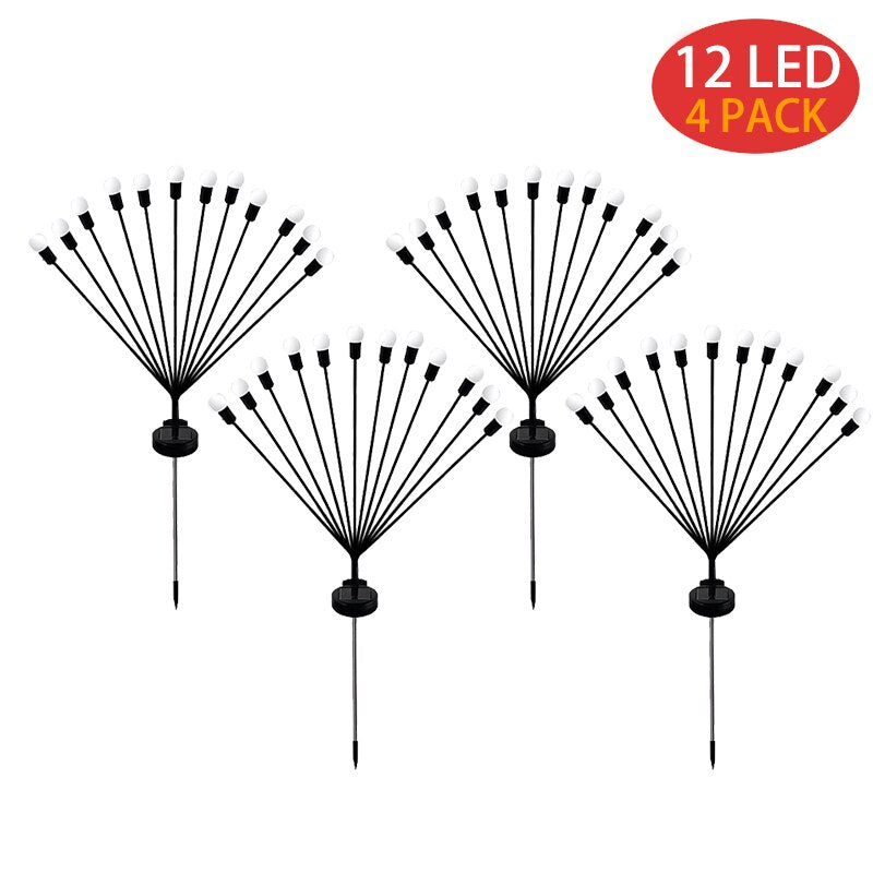 12LED Solar Firefly Lights Solar Garden Firework Light Outdoor Waterproof Swaying Light for Yard Patio Pathway Decoration