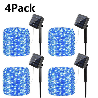 4 Pack Led Solar Fairy Light Outdoor 22/32M Festoon Led Waterproof Garland String Lights Christmas Party Garden Solar Lamp Decor