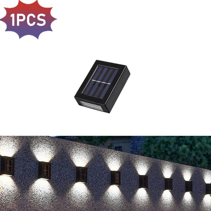 Solar-Wandlampen, LED-Außenzaun, Deck, Weg, Garten, Terrasse, Weg, Treppenlichter