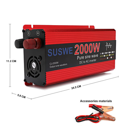 Pure Sine Wave Inverter 12V/24V/48V/60V To AC 110V 220V 3000/2200/2000/1000W Voltage Transformer Power Converter Solar Inverter