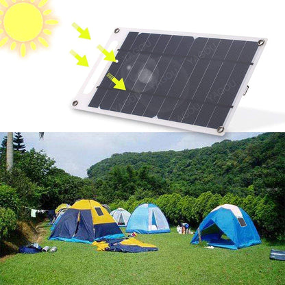 5V Solar Panel 20W Waterproof Flexible USB Port Outdoor Camping Portable Sunlight Cell Charging Power Bank Backup Recharge 15/6W