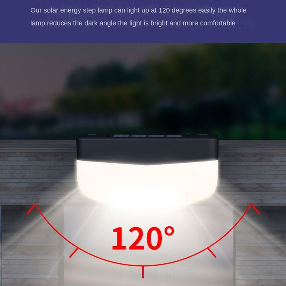 LED-Solar-Treppenlicht, wasserdicht, für den Außenbereich, Garten, Durchgang, Hof, Terrasse, Leitplanke, Stufenlicht, Landschaftslicht, IP65 wasserdicht