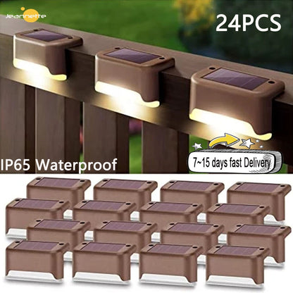 Lâmpada solar caminho deck jardim ao ar livre luzes led decoração de iluminação de varanda à prova dwaterproof água para pátio cerca de escada luz solar ao ar livre