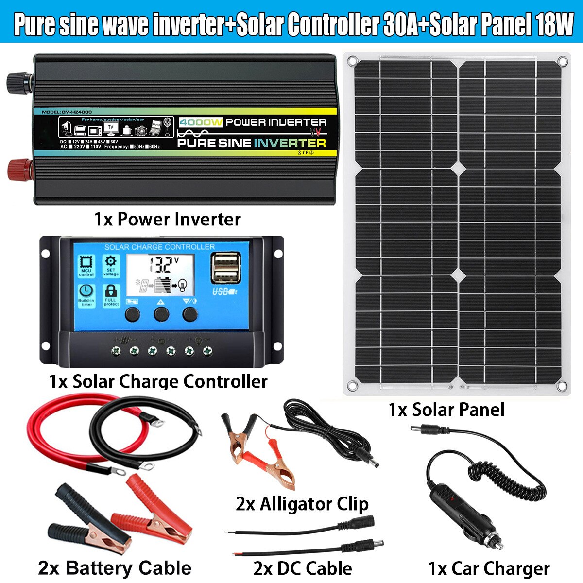 3000W/6000W 8000W Solar Panel, Puresine Wave fnverter#Solar Controller 3