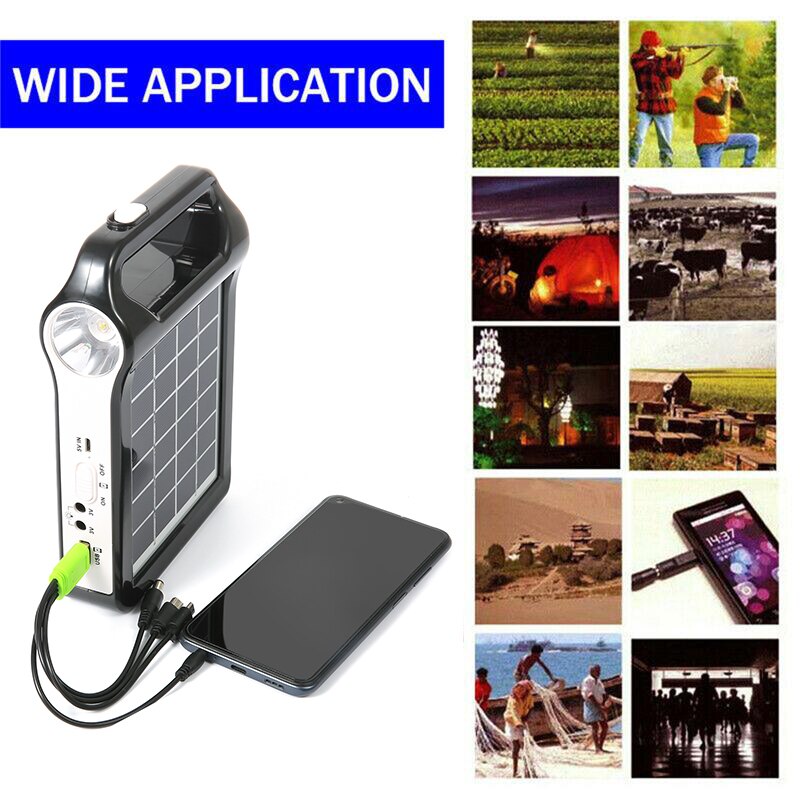 Caricatore USB del sistema di accumulo di energia del pannello solare ricaricabile portatile 6V con illuminazione della lampada Kit sistema di energia solare domestica