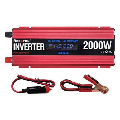 Inverter di energia solare 600W 1000W 2000W Onda sinusoidale modificata USB Car Inverter DC 12V 24V AC 110V 220V Trasformatore Convertitore di tensione