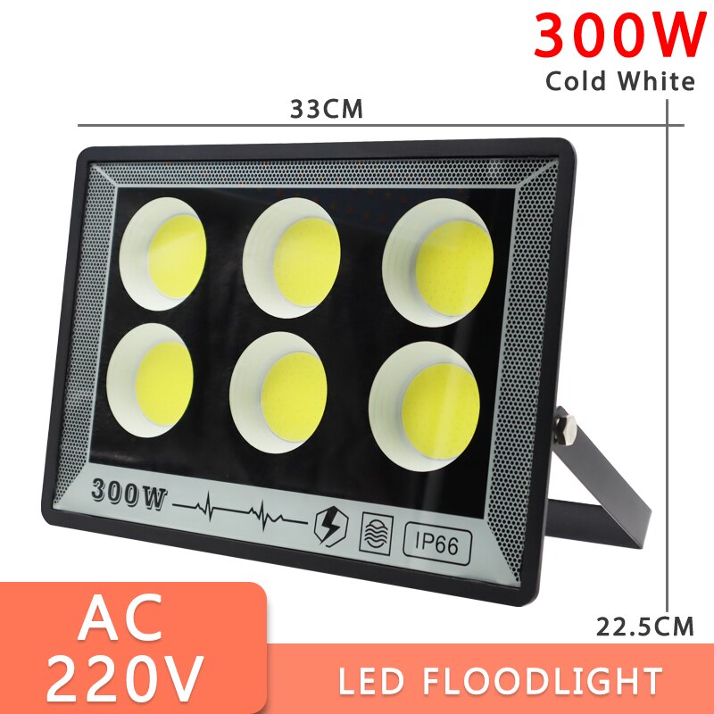 LED FloodLight 220V 500W 400W 100W 50W High Bright IP66 Waterproof Outdoor Garden Projector Lighting Spotlight Wall Flood Lights