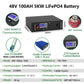 Batteria LiFePO4 48V 200Ah 10Kw Powerwall 51.2V BMS integrato in parallelo 320Kw con CAN RS485＞6000 cicli per solare 10 anni di garanzia