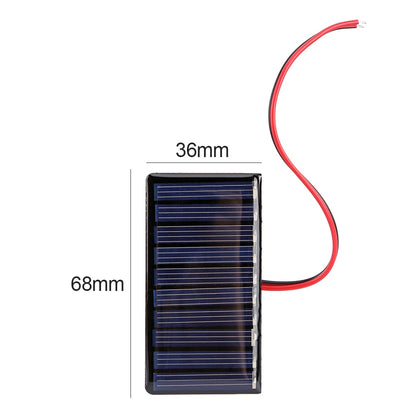 Mini PET Solar Panel 5V 60mA Sun Cell 2pcs Polycrystalline Solar Cell Photovoltaic Panel For 3.6V Battery Charger DIY Toy LED