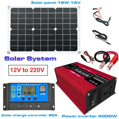 12V to 110V/220V Solar Panel, Solar panel 18W n2v Solar Syetem Je 12