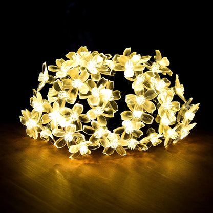 10M/7M Solar String Christmas Lights Outdoor 100/50/20LED 8Mode Waterproof Flower Garden Blossom Lighting Party Home Decoration