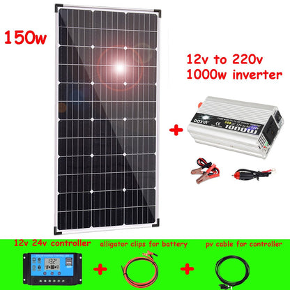 solar panel aluminum frame kit complete 12v 300w 150w photovoltaic panel system for home car camper RV boat outdoor waterproof