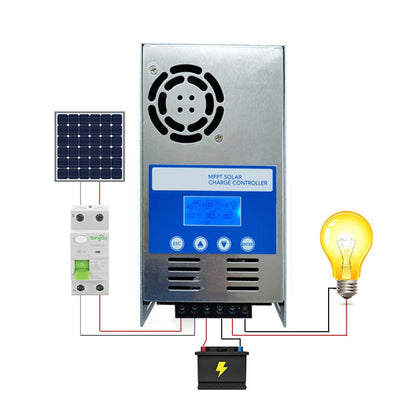 Pantalla LCD 60A MPPT Controlador de carga solar Automático 12V 24V 36V 48V Para Max 190VDC Panel PV Control de cargador solar Herramientas para el hogar