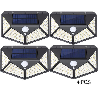 100 LED Solar Lights Outdoor Solar Wall Lamp PIR Motion Sensor Lamp Waterproof Solar Street Light for Garden Decoration